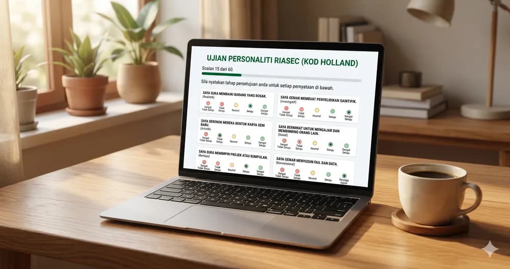 Contoh soalan ujian RIASEC pada skrin