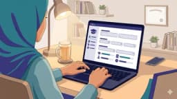 Skrin permohonan UPU online pada komputer riba dengan borang terbuka