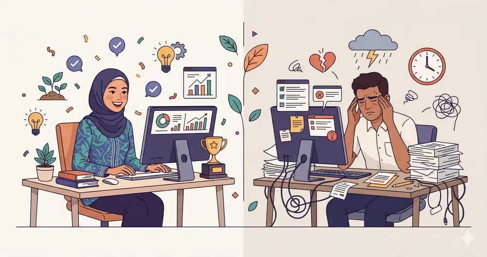 Perbandingan kepuasan kerja antara yang sesuai dan tidak sesuai personaliti