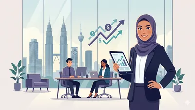 Grafik menunjukkan tangga kerjaya dan skala gaji di Malaysia