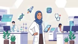 Pelajar sains Malaysia di makmal sedang menjalankan eksperimen dengan serius